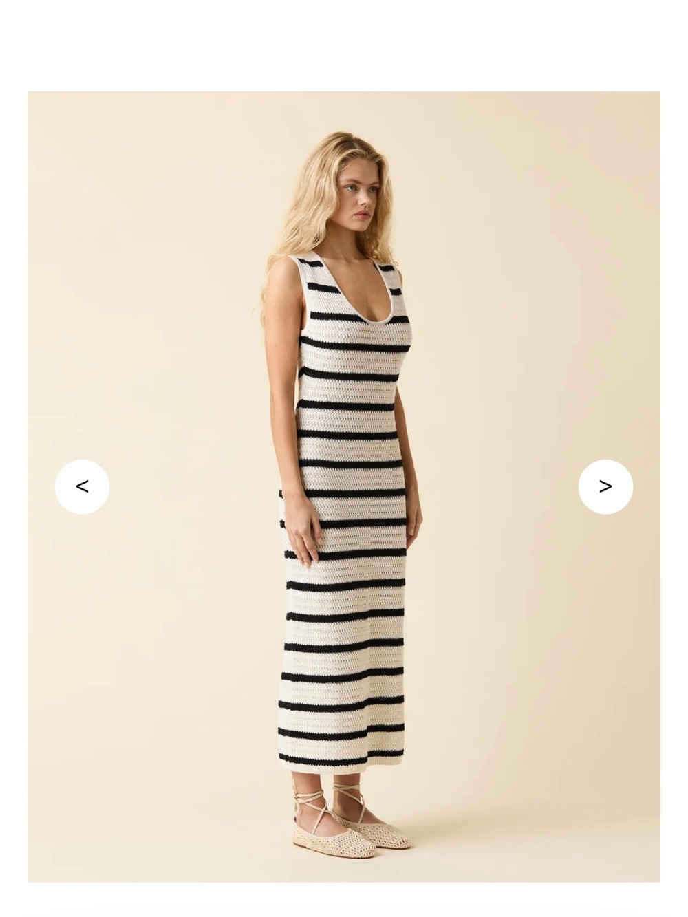 Le Jean Linen Crochet Dress small